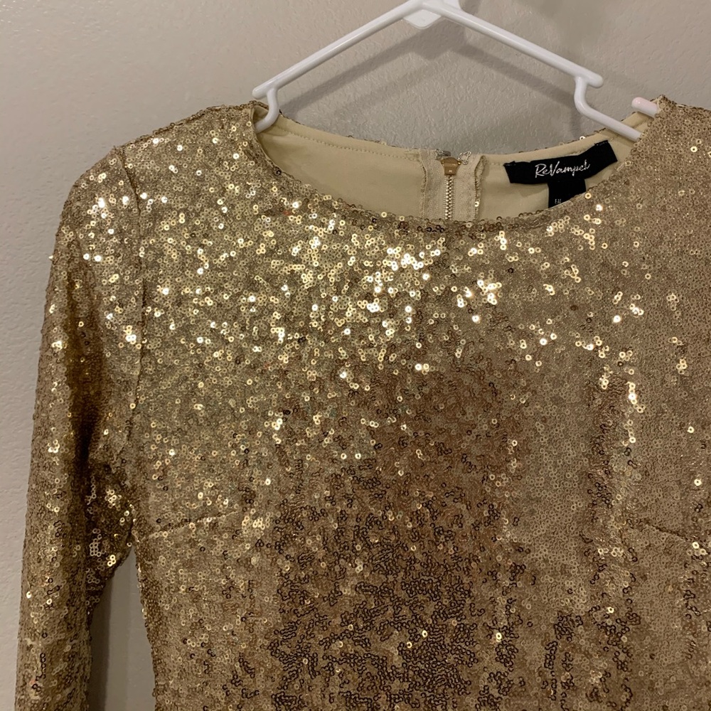 Gold sequin dress